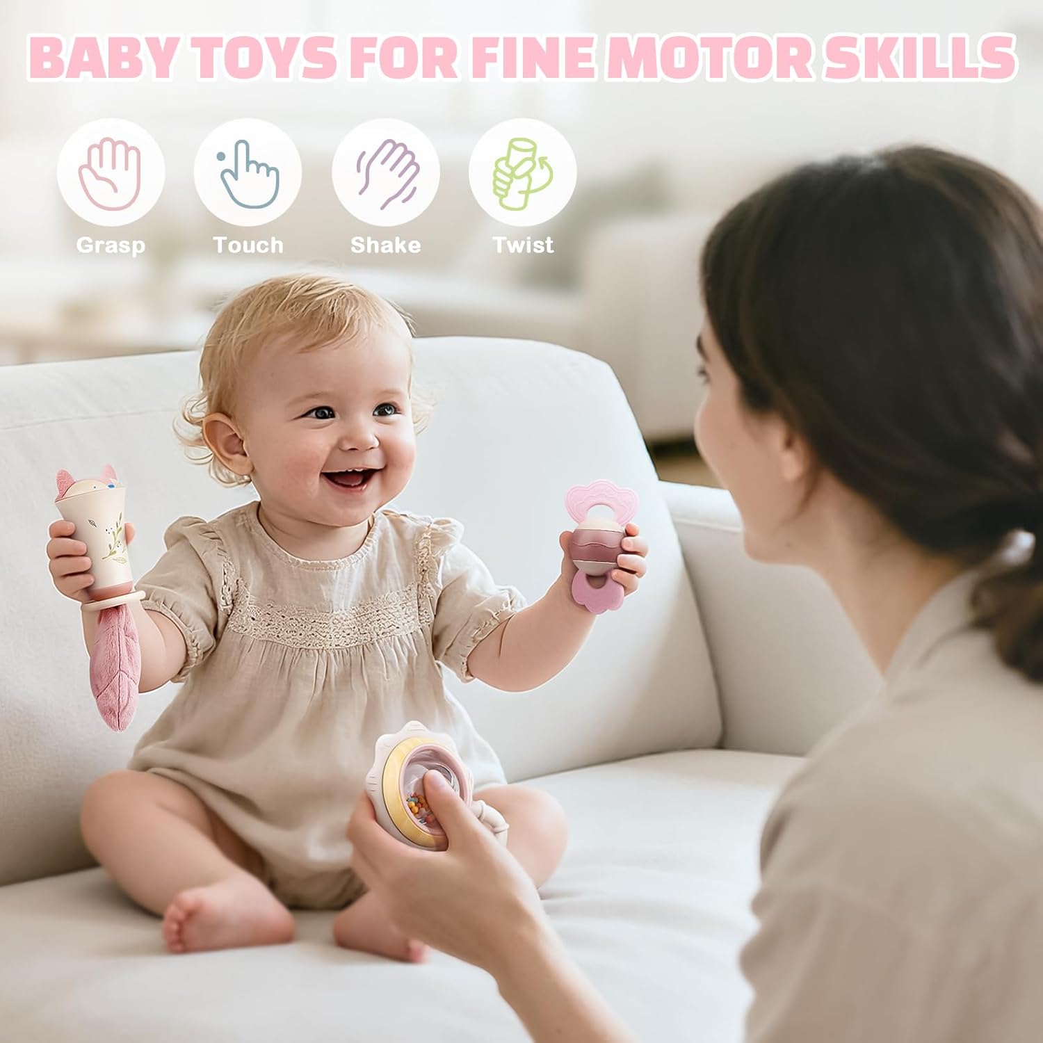 Thumbnail 6 de Baby Girl Baby Toys 10pcs rattles set