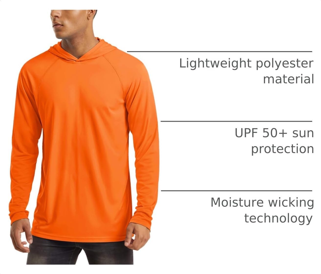 Detalle de MAGCOMSEN Men's Hooded UPF 50+ Sun Protection Long Sleeve Shirt