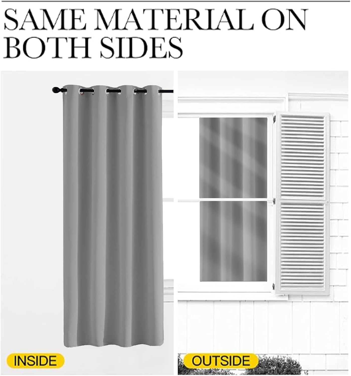 Detalle de Aspire Homeware blackout curtains, light grey eyelet ring-top with tiebacks (2-panel set)