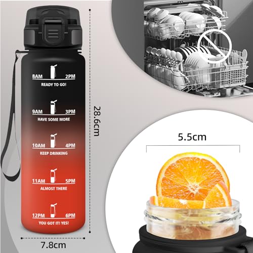 Detalle 2 de HoneyHolly Botella Agua 1 L reutilizable para gimnasio 🚰