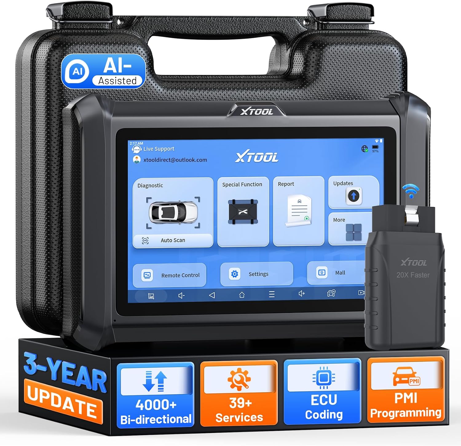 Detalle de XTOOL D7W OBD2 Scanner Diagnostic Tool (2026 Wireless Ver.)