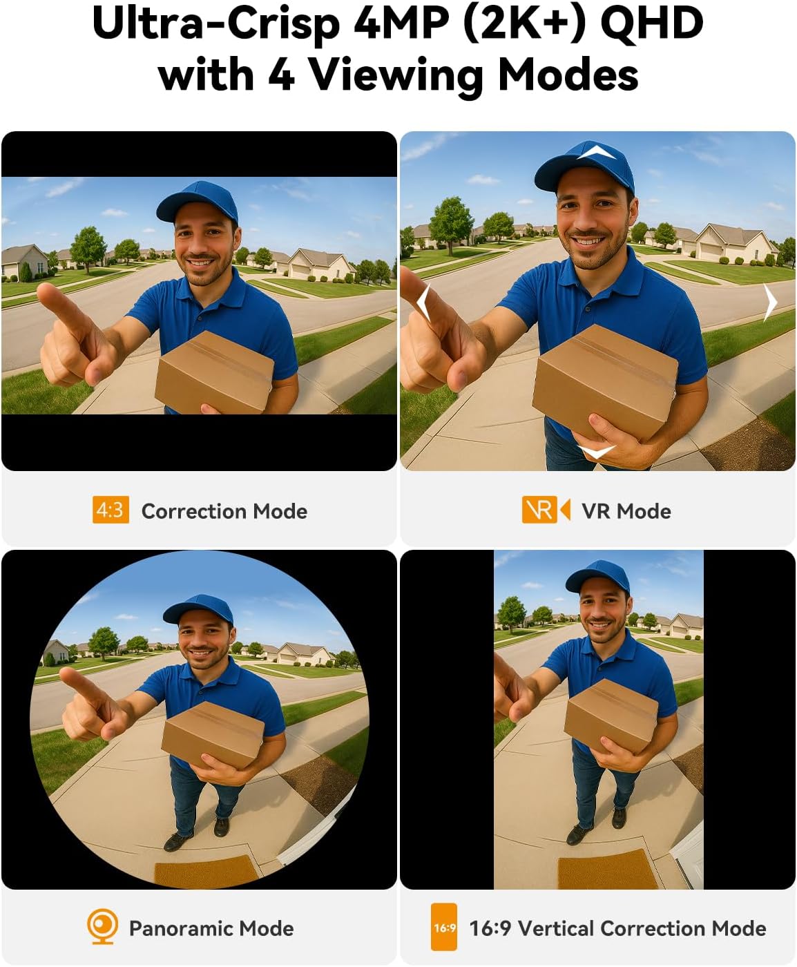 Thumbnail 3 de Imou 4MP Panoramic Doorbell DB3 KIT : sonnette vidéo 2K+ WiFi avec vue panoramique, détection IA des colis