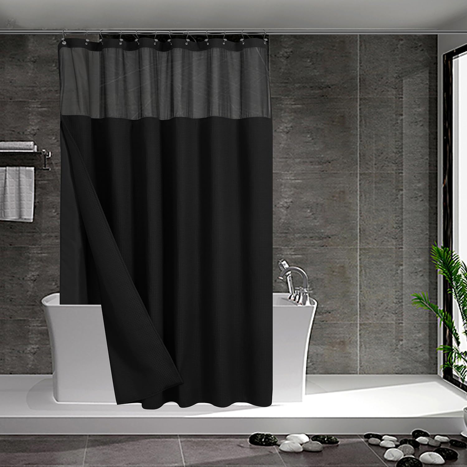 Thumbnail 6 de N&Y HOME Waffle Weave Shower Curtain 71x72
