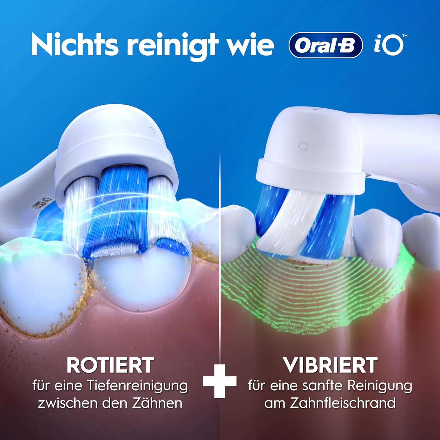 Detalle de Oral-B iO Series 2 Elektrische Zahnbürste – Doppelpack inkl. 2 Aufsteckbürsten & Reise-Etui (Schwarz/Grün)
