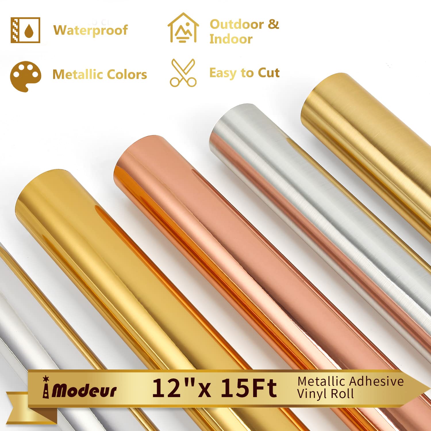 Thumbnail 1 de IModeur Brushed Silver Vinyl Roll 30.5cm