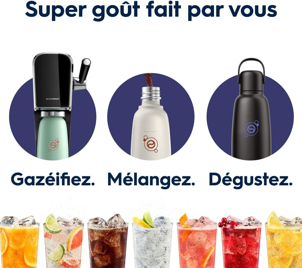 Thumbnail 5 de Sodastream Fizz & Go – Bouteille isotherme en acier inoxydable 0,9 L, double paroi, noire