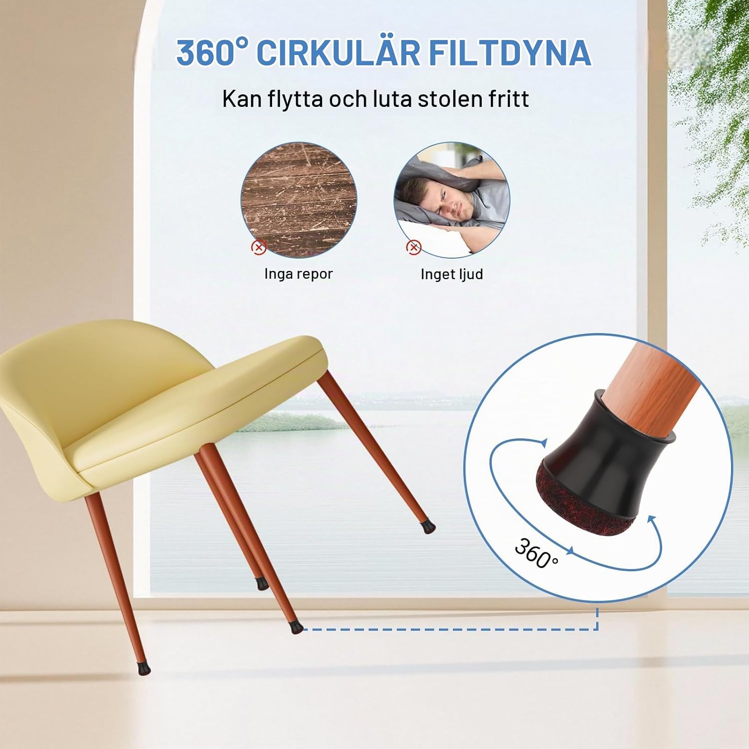 Detalle de Ouxayapl MZZYJD-24PCS stolbenskydd, 24-pack med filt för 14–20 mm