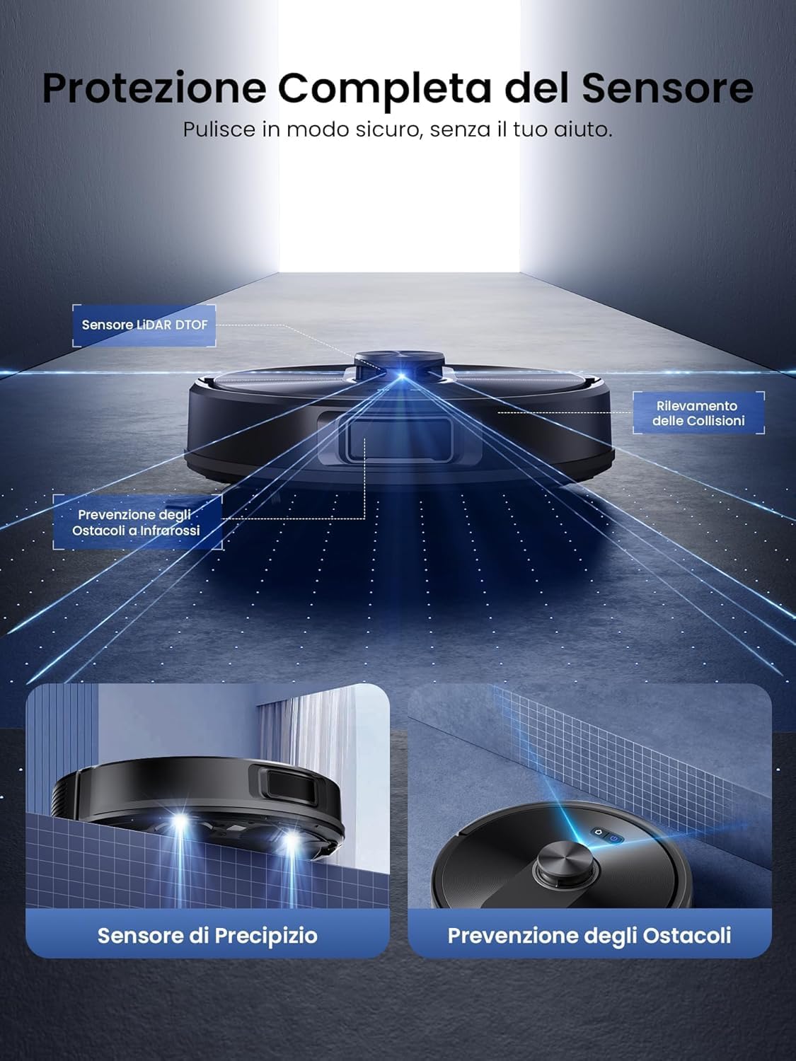 Thumbnail 3 de Proscenic Q10: Robot aspirapolvere lavapavimenti con mappatura LiDAR, 10000 Pa e 200 minuti di autonomia