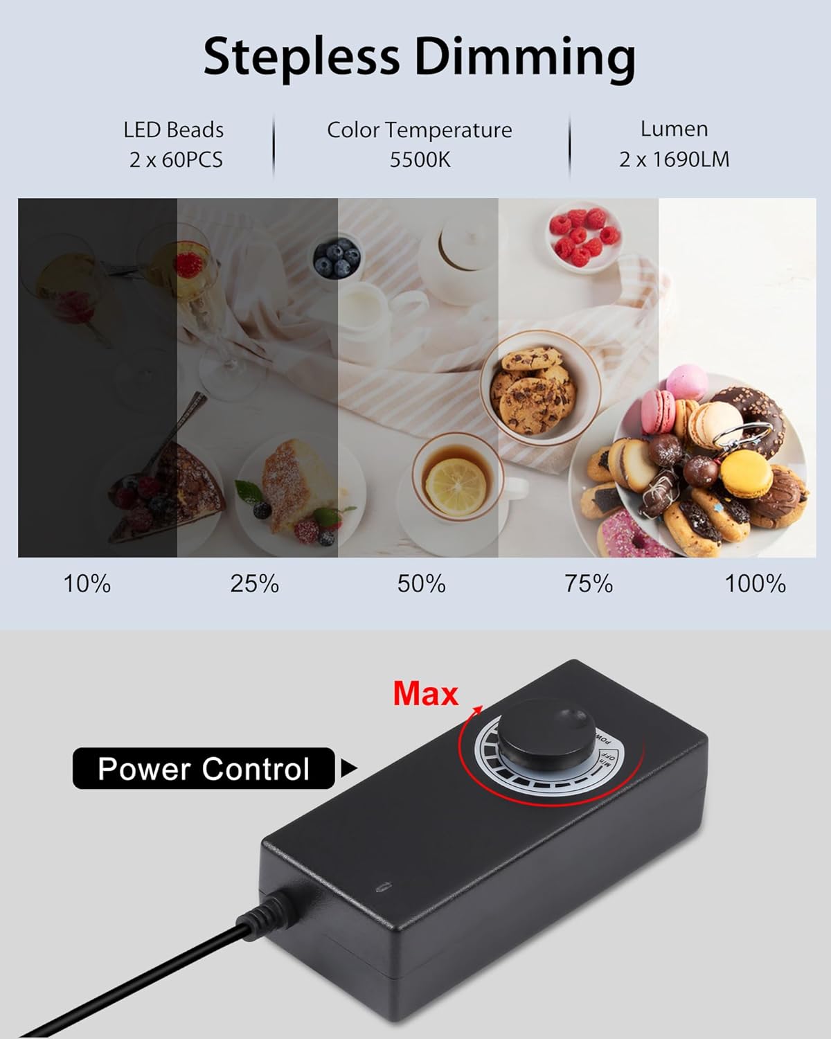 Thumbnail 1 de PULUZ 24x24 Inch Light Box Photography Studio with 120 LED Lights, 6 Backdrops