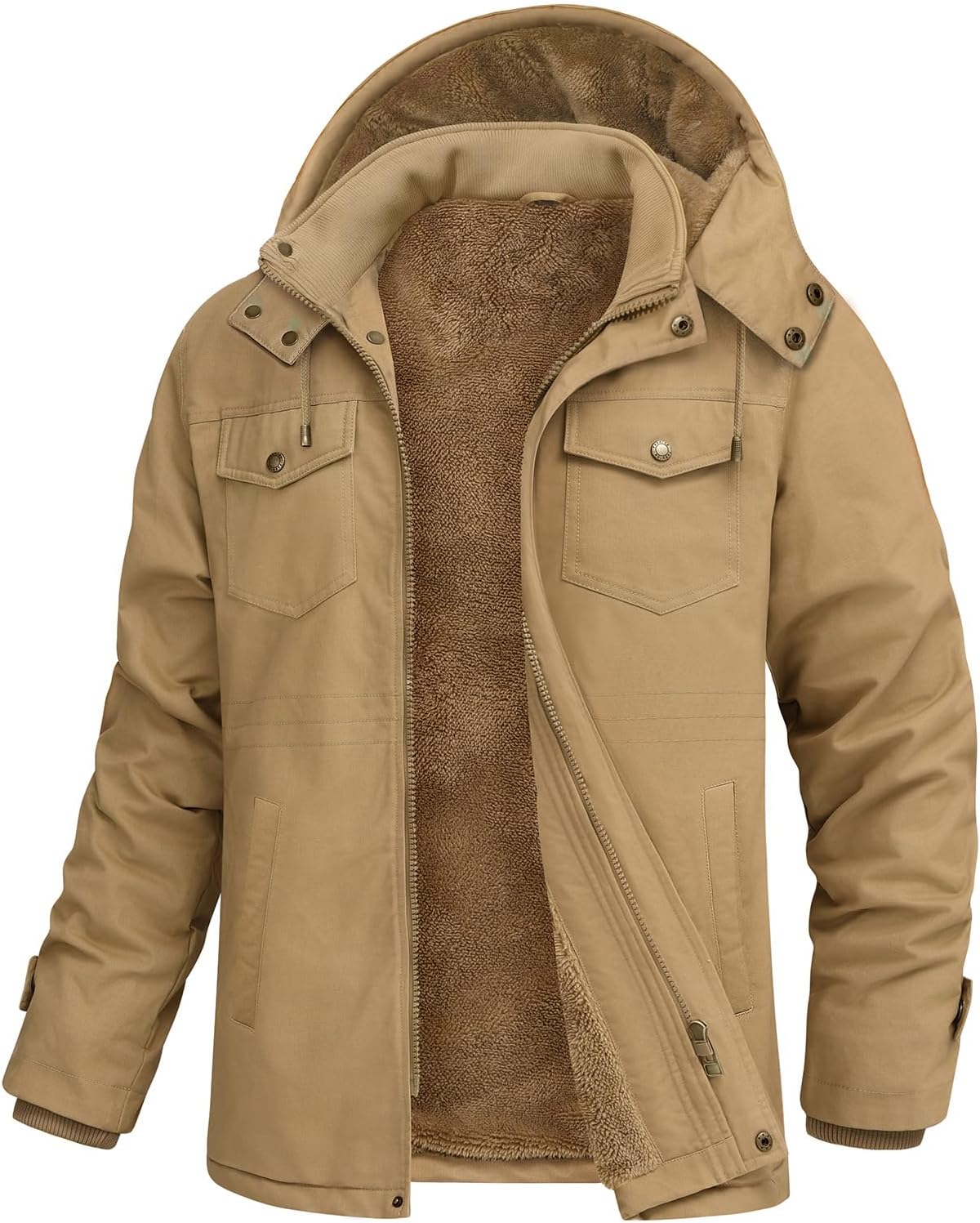 Detalle de Xnova Men's Winter Parka Jacket with Fleece Lining and Removable Hood