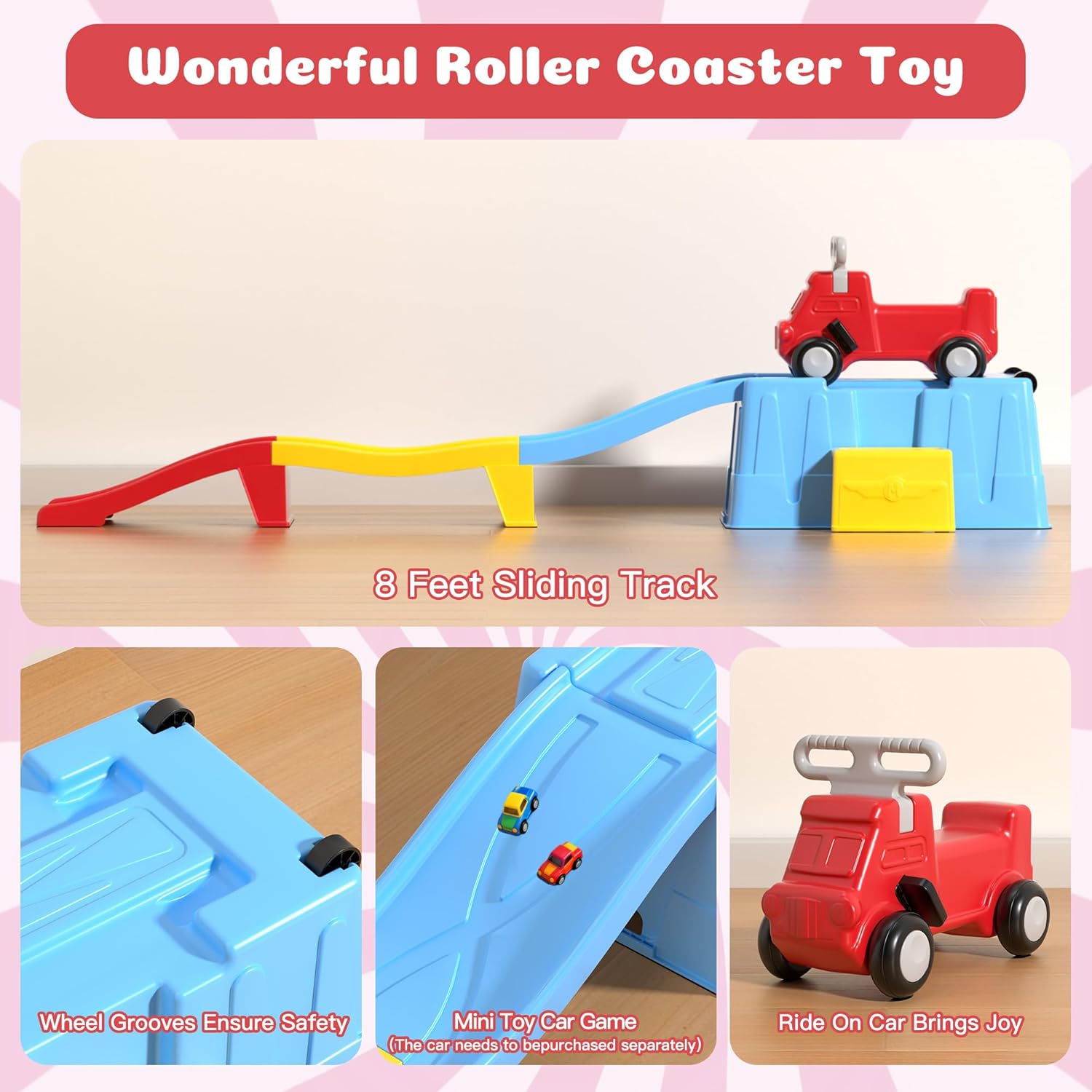 Detalle 2 de HAPPYMATY Up & Down Roller Coaster: A Realistic Mini Ride-On Experience for Kids