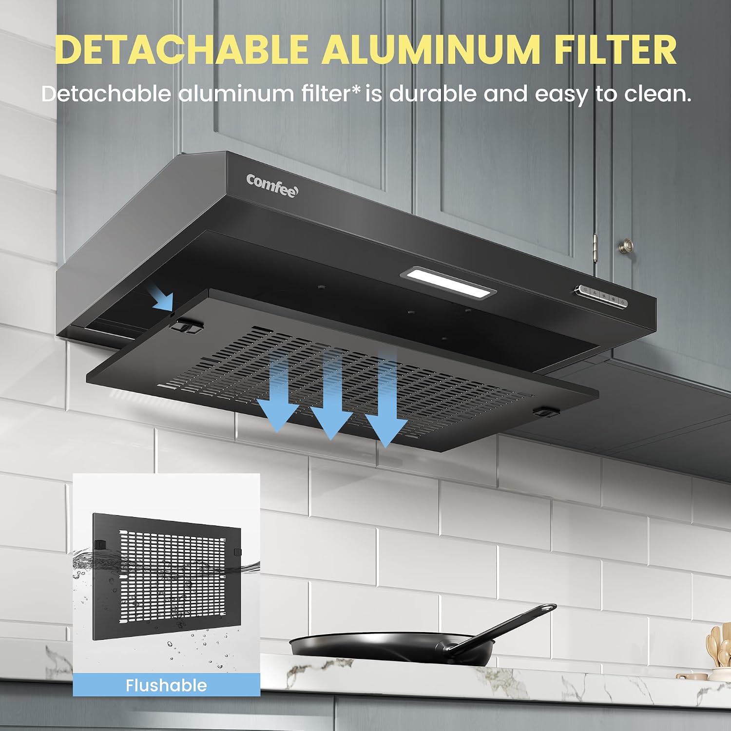 Thumbnail 3 de COMFEE' Visor Cooker Hood, 60cm Under-Cabinet Extractor Fan