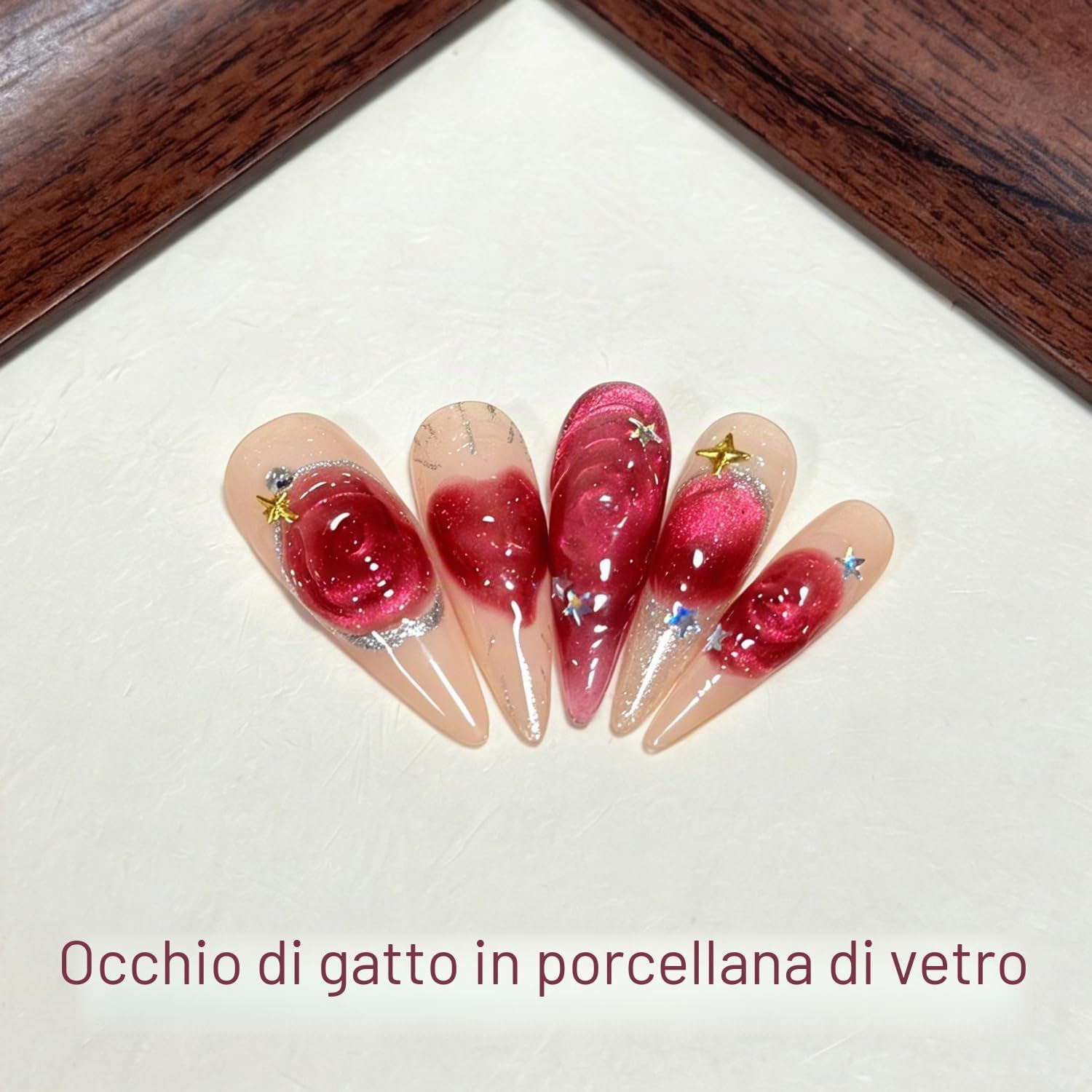Detalle 2 de Senvenski Gelatina Vetri Cat Eye: Smalto Semipermanente 15ML con Bacchetta Magnetica (Occhi di Gatto) – Rosa Fucsia