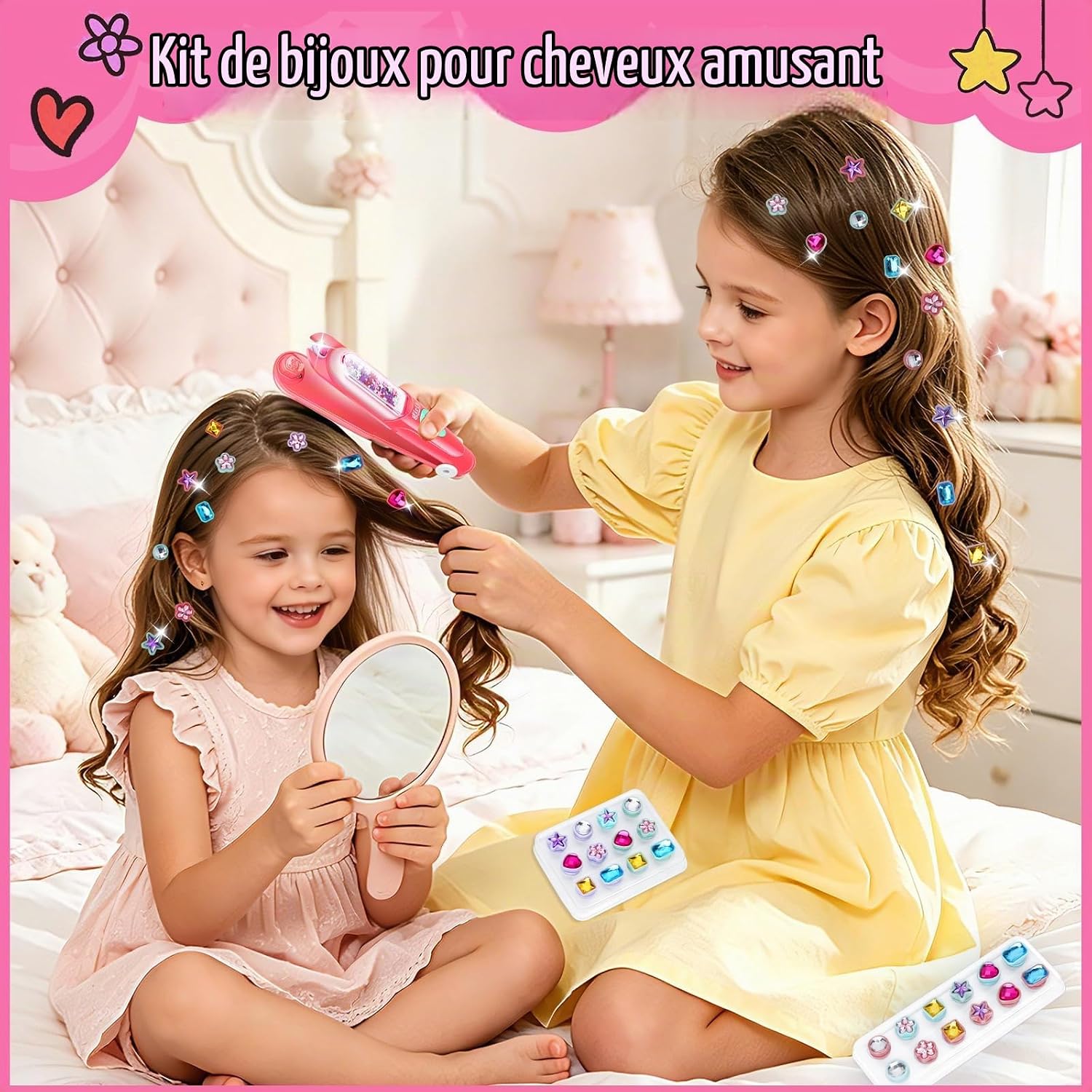 Thumbnail 2 de WhizWinks MBK-388Y DIY-haaraccessoireset met herbruikbare strass