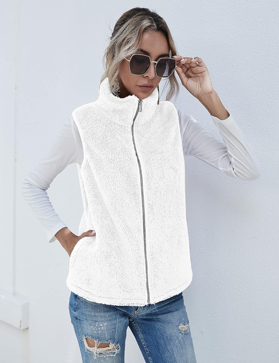 Thumbnail 1 de Rapbin Teddy Fleece Weste Damen Ärmellos