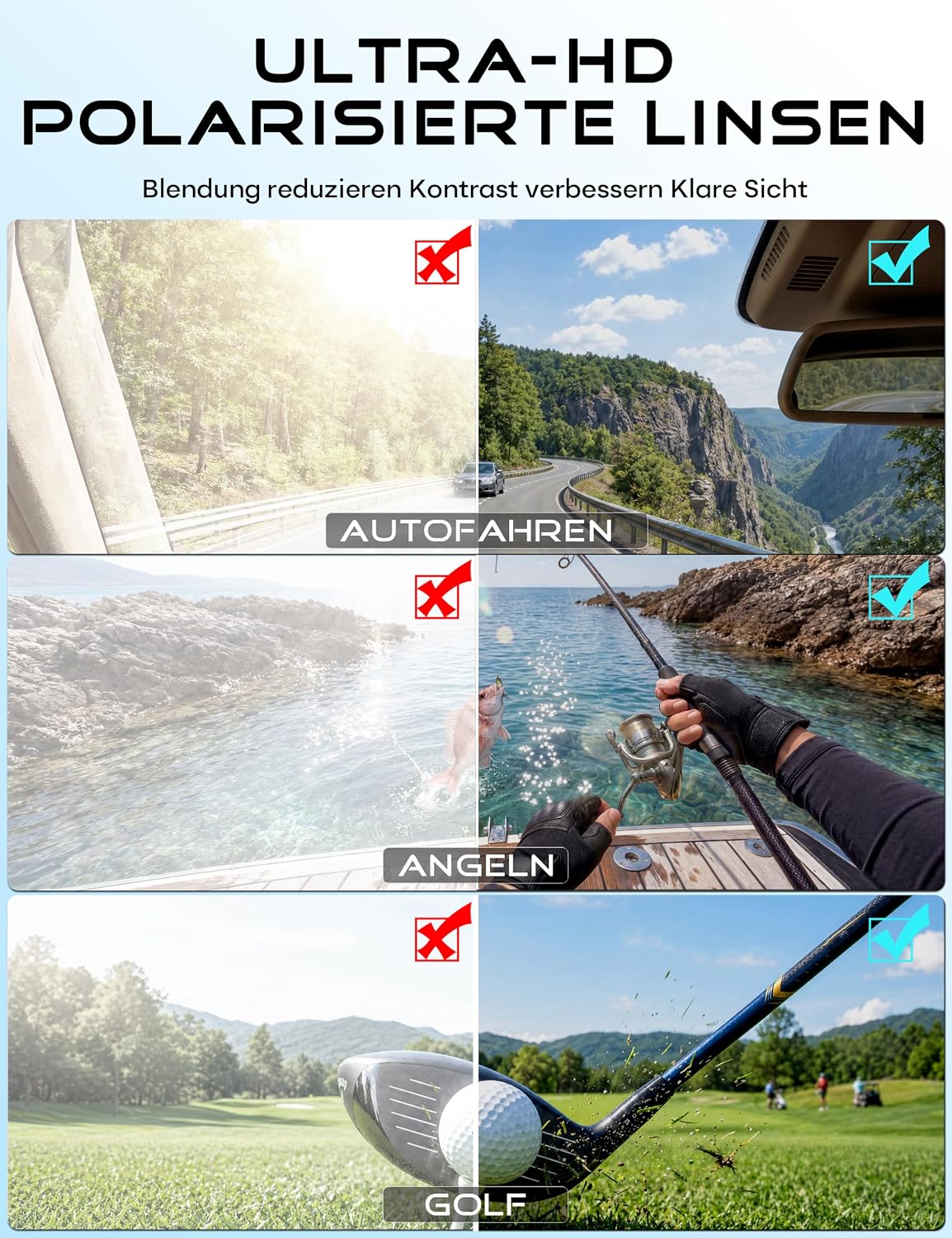 Thumbnail 5 de ATTCL Polarisierte Fahren Sonnenbrille UV400 CAT 3