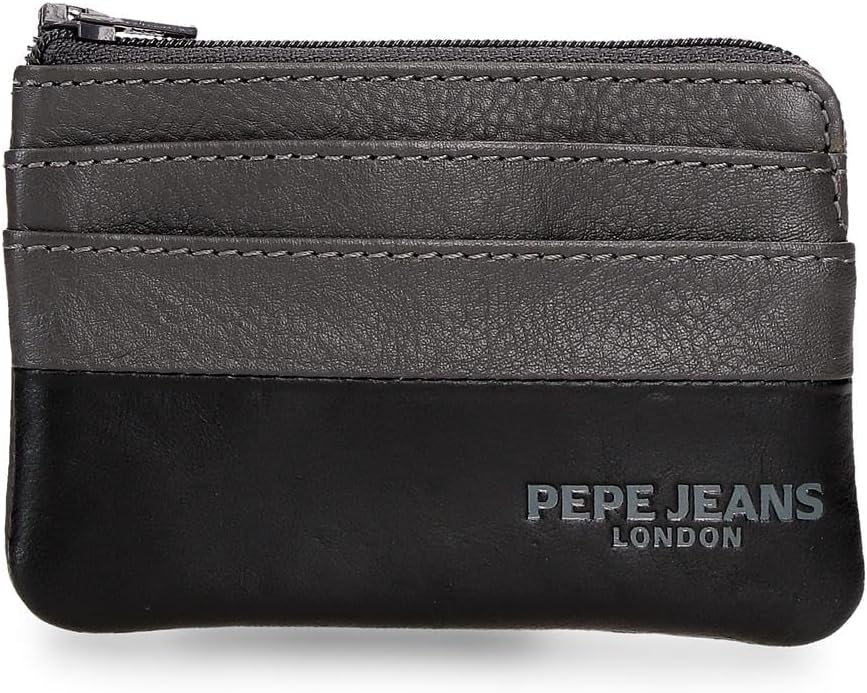 Detalle de Pepe Jeans Ithaca Porte-Monnaie avec Porte-Cartes – Noir, cuir