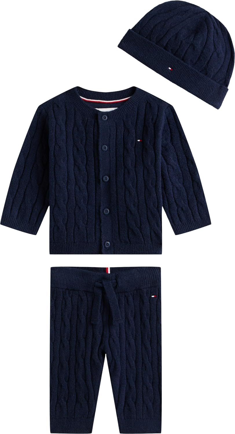 Detalle de Tommy Hilfiger Unisex Cable Set Pant + Top with Beanie – KN0kn02160 Review