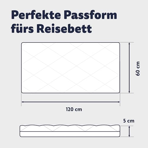 Detalle de Julius Zöllner Travelsoft Premium Reisebettmatratze 60x120 cm – schadstoffgeprüft nach OEKO-TEX Standard 100