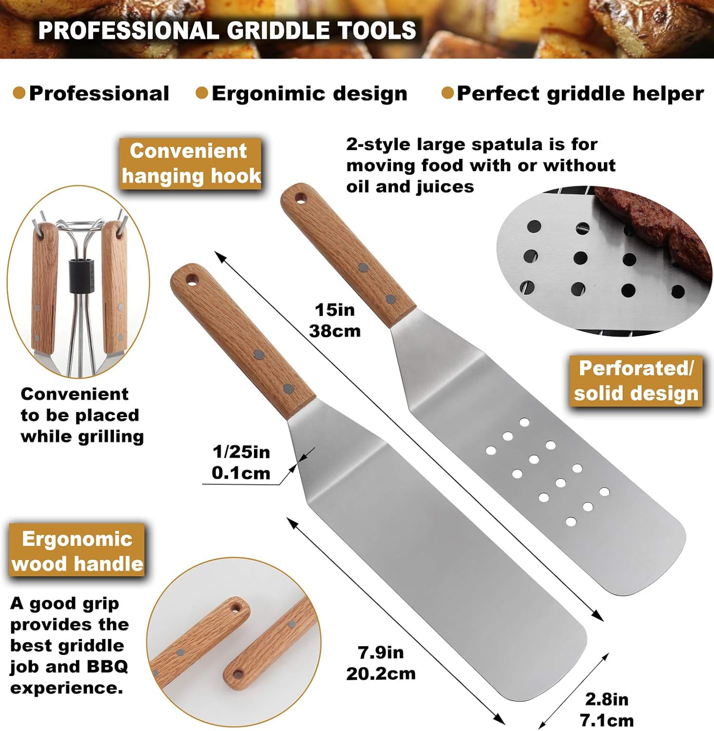 Thumbnail 1 de ROMANTICIST 8pcs Professional Griddle Accessories Kit