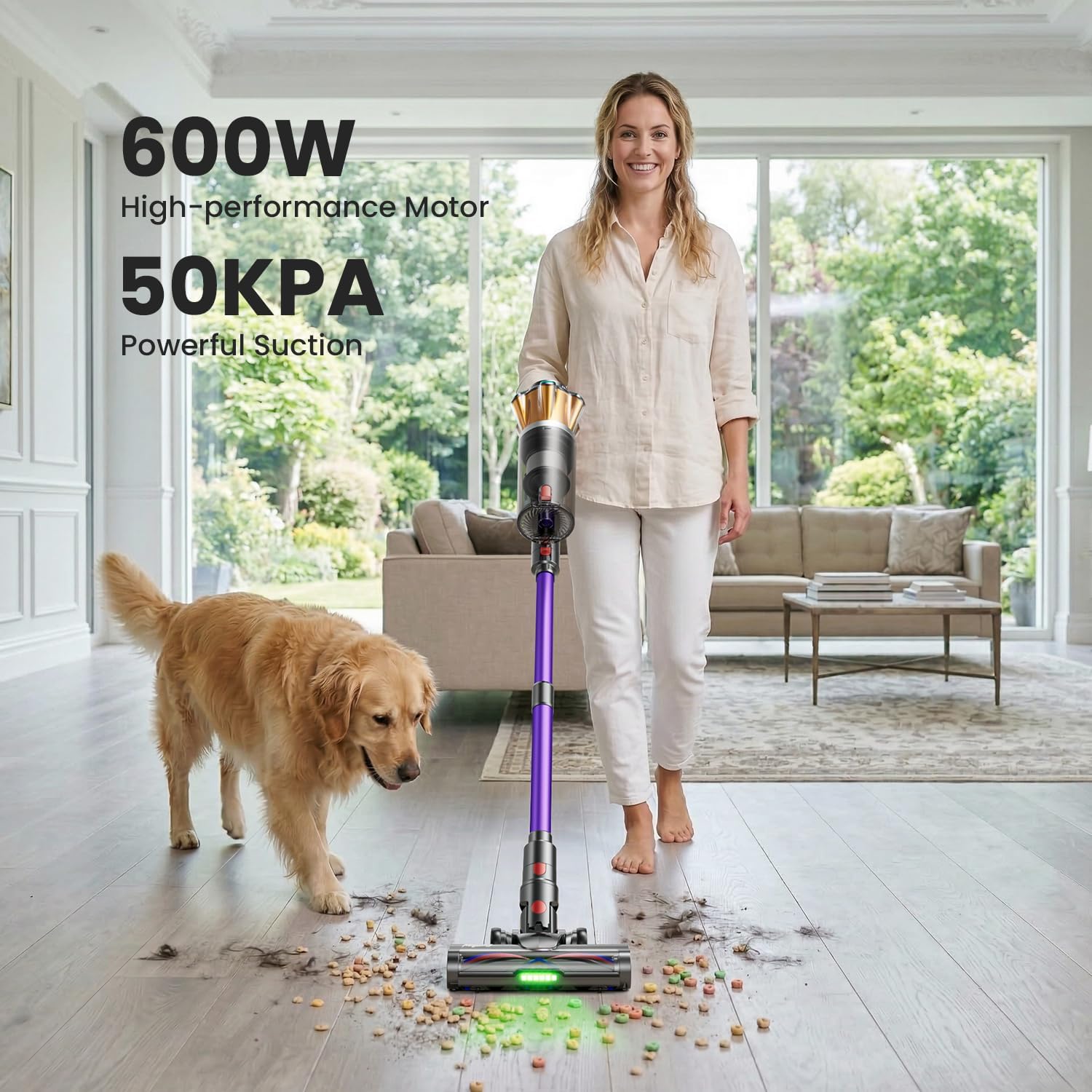 Thumbnail 1 de Cordless Vacuum Cleaner 600W 50KPa 70 Minutes – Stick Vacuum with Hurricane Mode