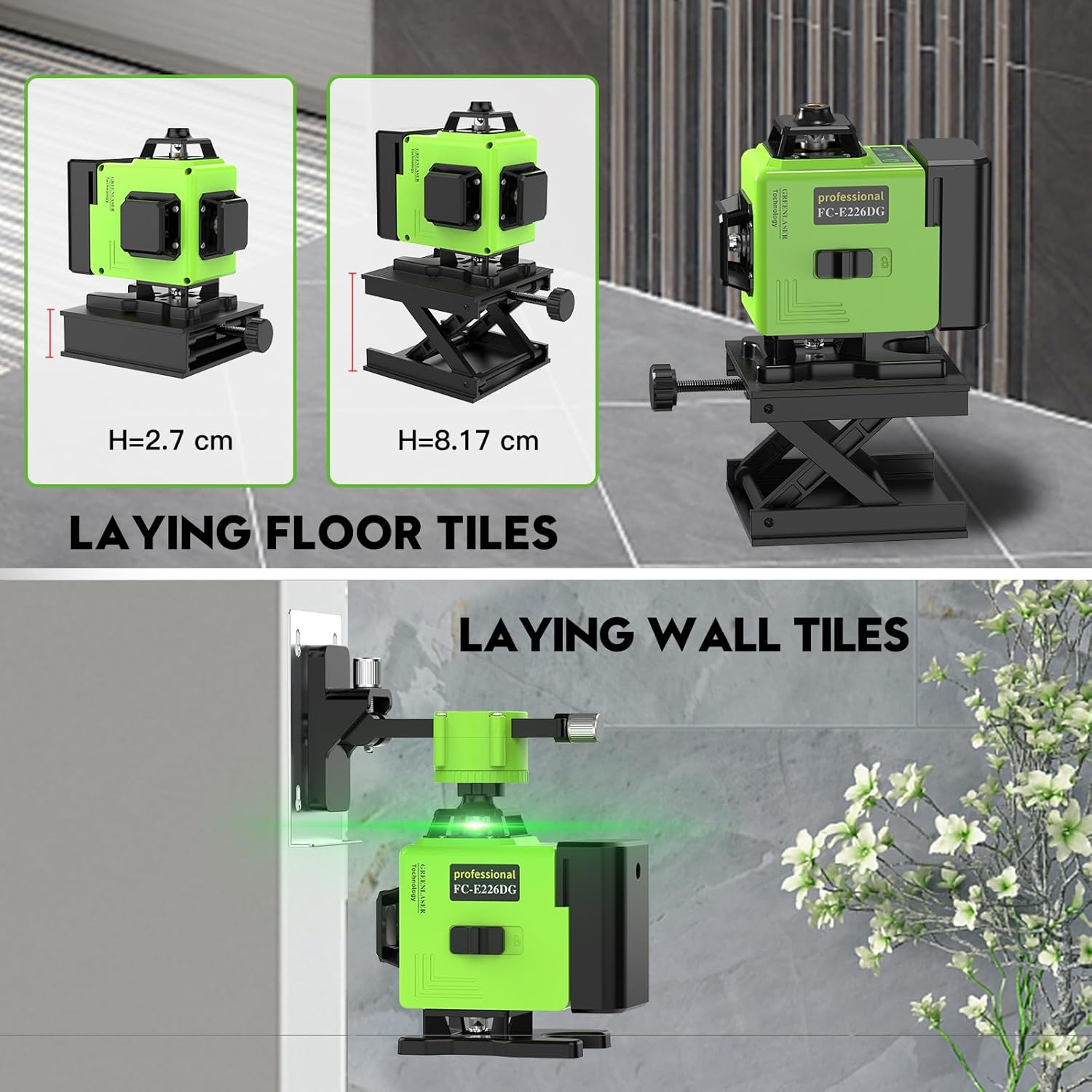 Thumbnail 1 de Livella Laser 4D verde a 16 linee 4×360° – autolivellante e luminosità regolabile, con telecomando e accessori