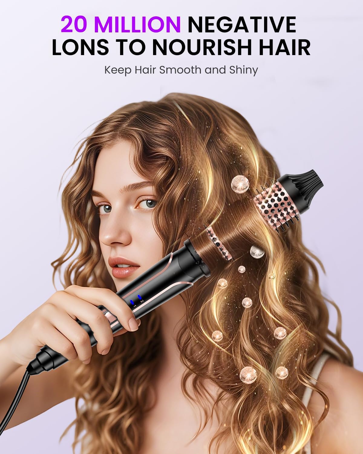 Detalle de Boucleur à Cheveux Ionique BESTOPE PRO 5-en-1 – 3 mèches et peigne chauffant pour des boucles intenses