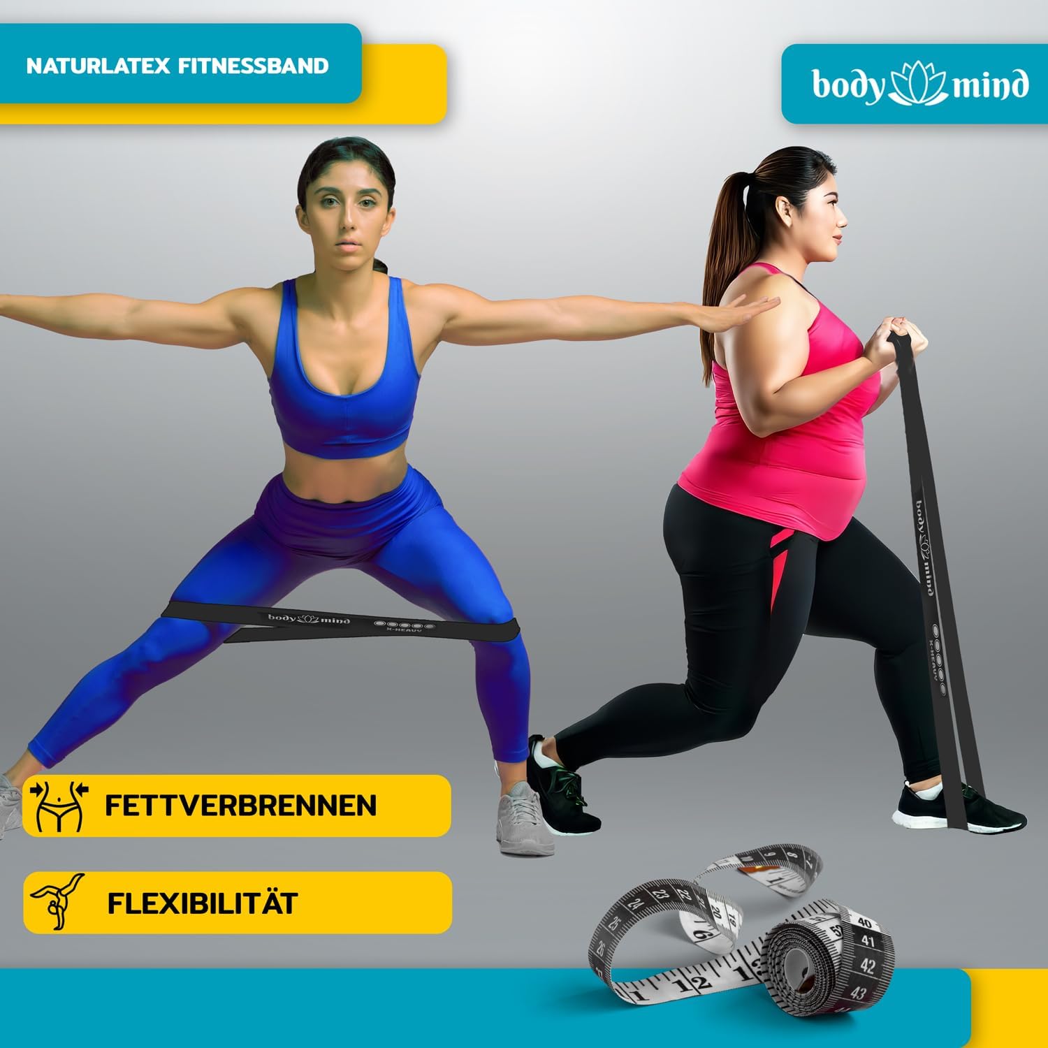 Detalle de Body & Mind® Fitnessbänder 5er-Set – Widerstandsband-Training in 5 Stufen