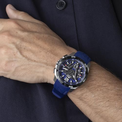 Detalle 2 de LOTUS Reloj Hombre Analógico de Acero Inoxidable y Caucho Azul