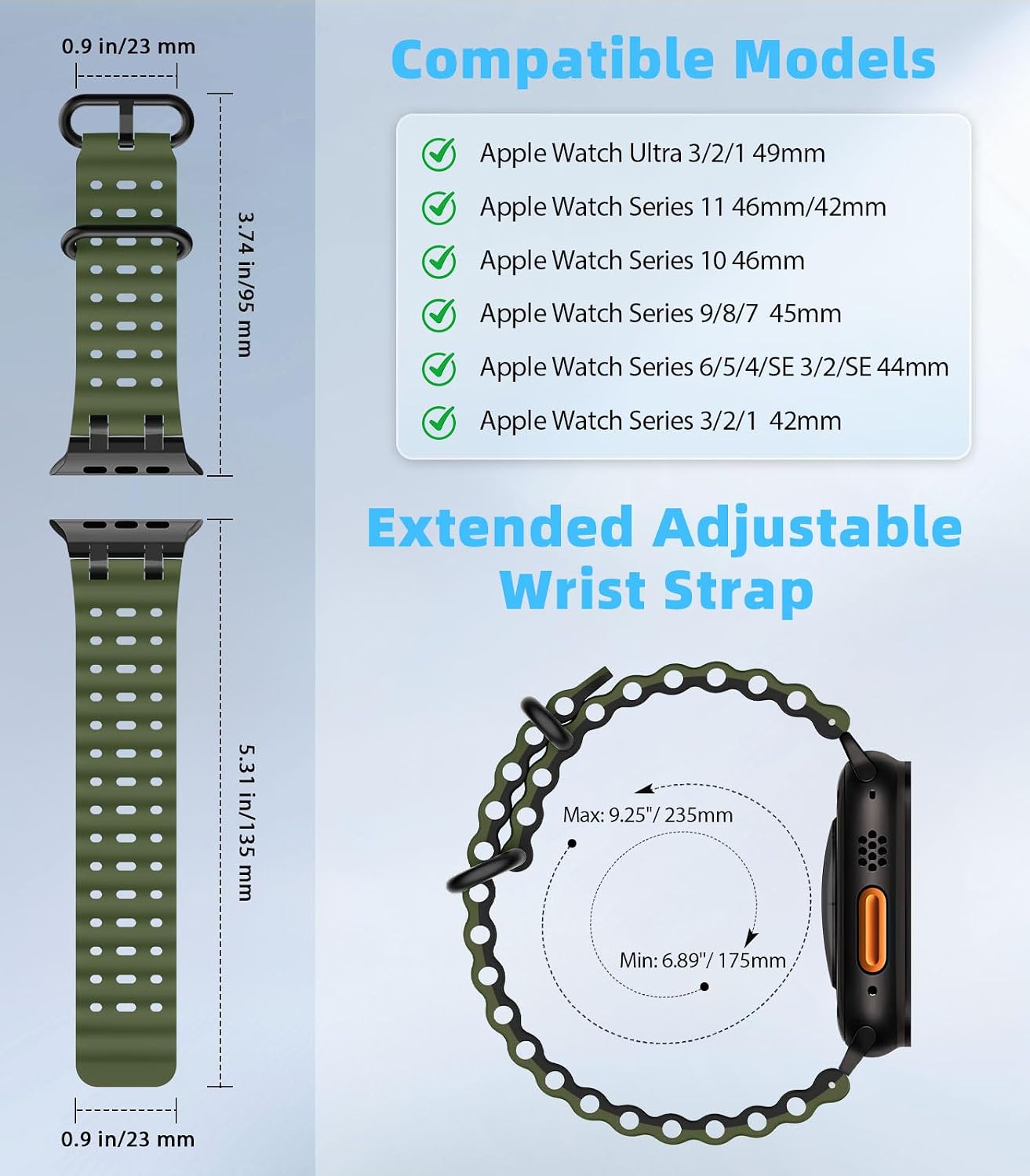 Detalle 2 de MoKo Ocean Band 49mm breathable silicone strap