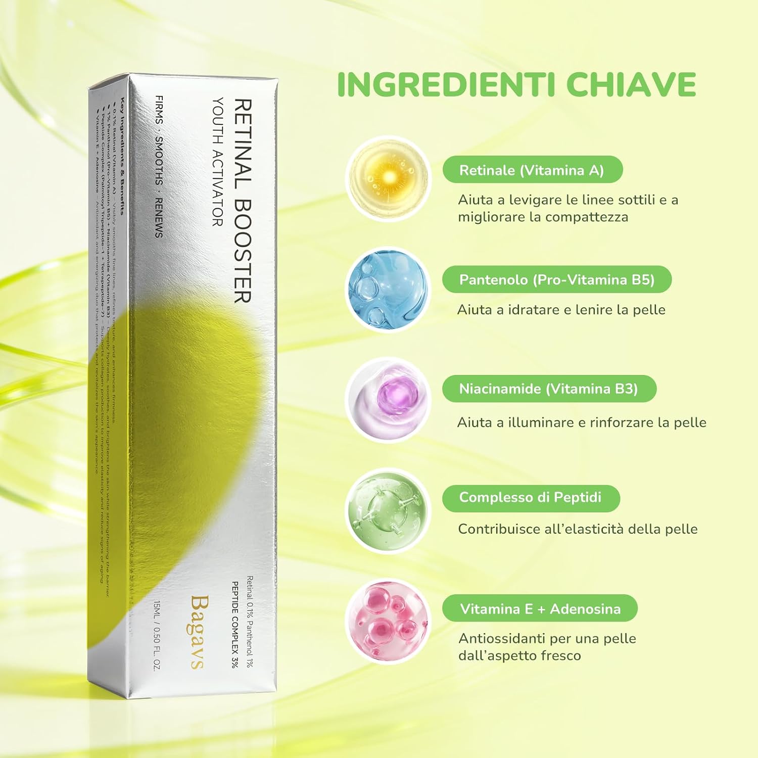 Detalle 2 de BAGAVS Retinolo Viso 0,1% siero viso