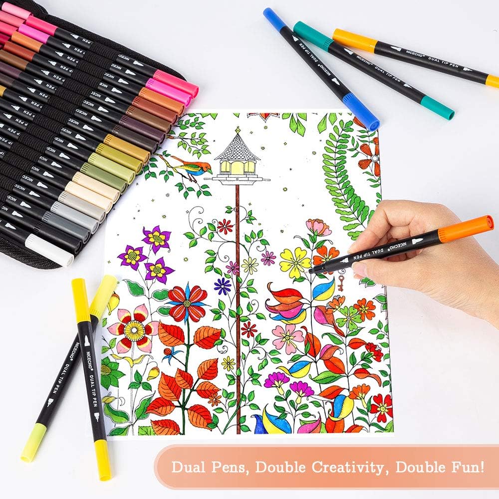 Thumbnail 4 de Nicecho Dual-Tip Art Markers, 60 Colors