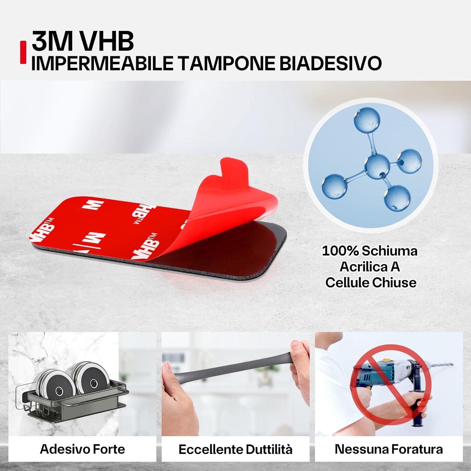 Thumbnail 2 de FIXCHORD tampone impermeabile biadesivo extra forte (10 pezzi), per auto, casa e videocamera d’azione