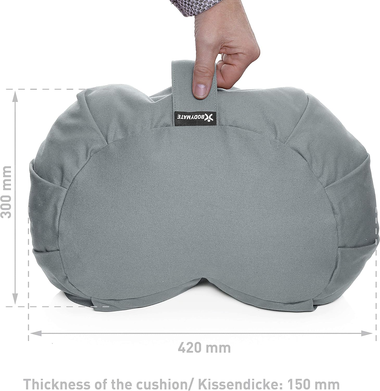 Detalle de BODYMATE cuscino mezzaluna yoga 42x30x15