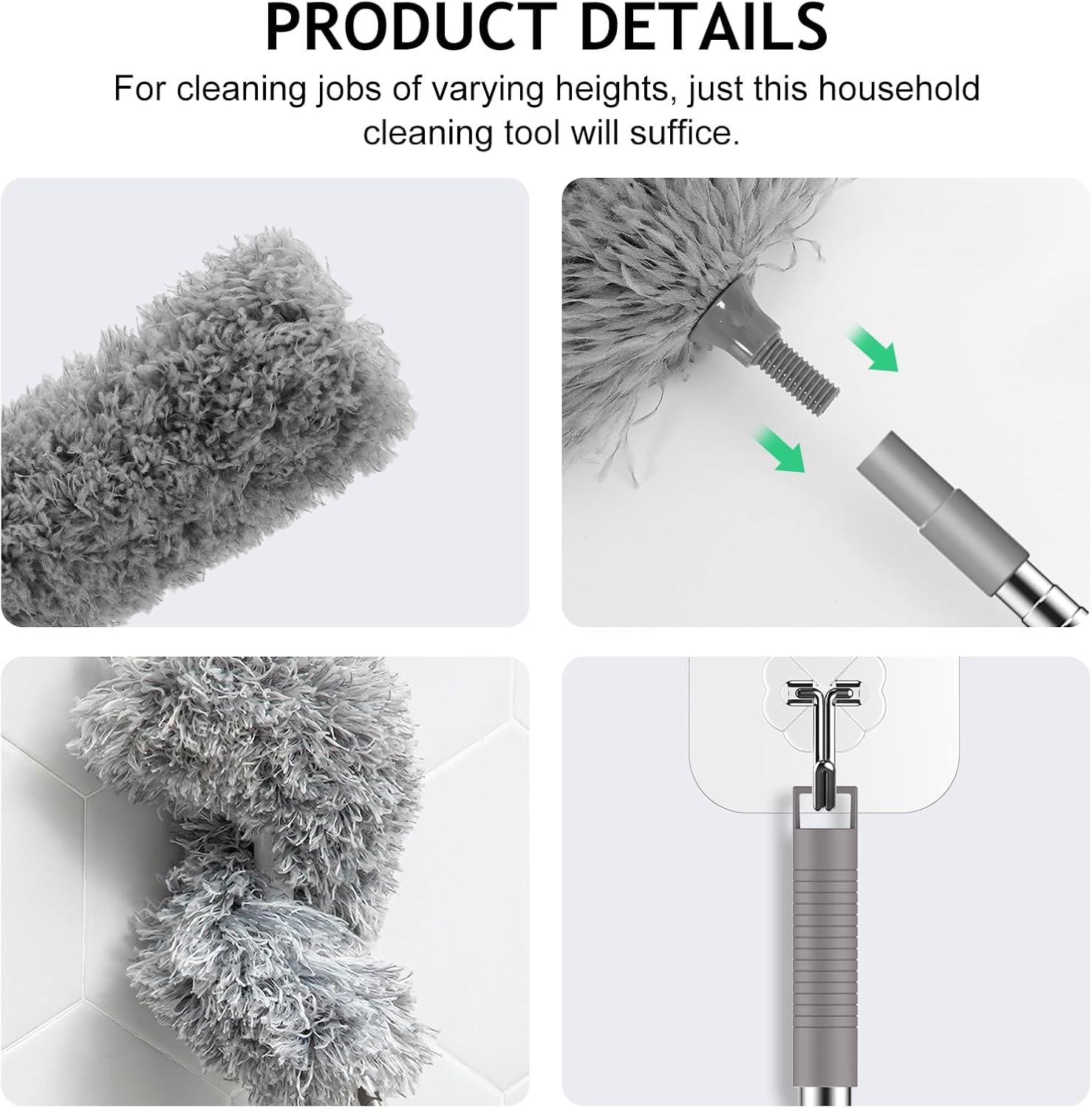 Detalle de SetSail 100-Inch Extra-Long Duster with Extension Pole and Bendable Microfiber Head