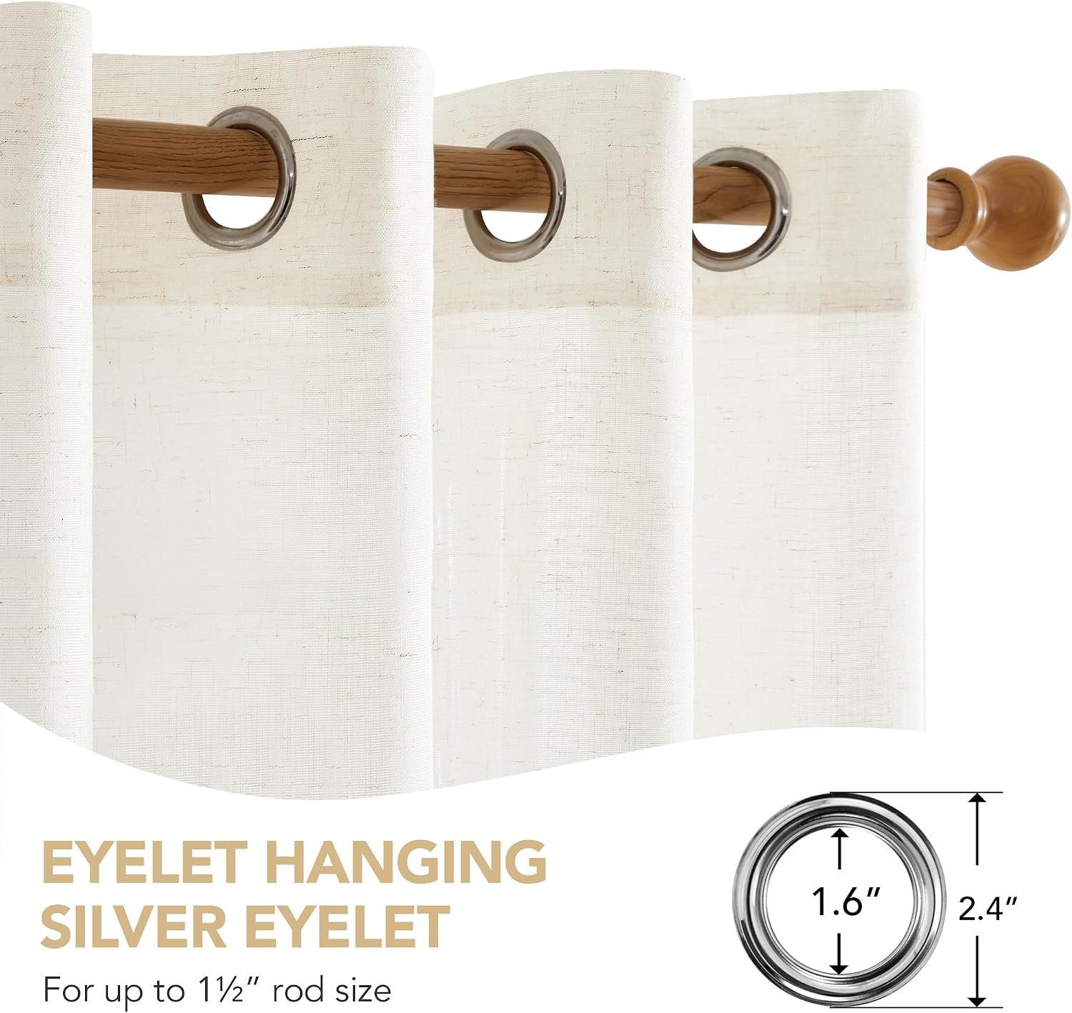 Thumbnail 5 de Deconovo 55 x 84 Inch Linen Sheer Curtains ๐