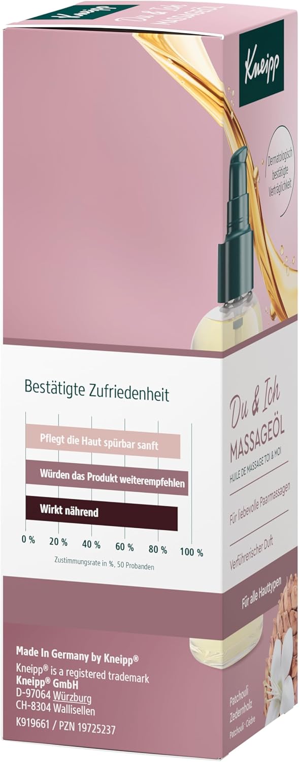 Thumbnail 2 de Kneipp Massageöl „Du & Ich“ mit Zedernholz & Patchouli (100 ml) für Paarmassagen