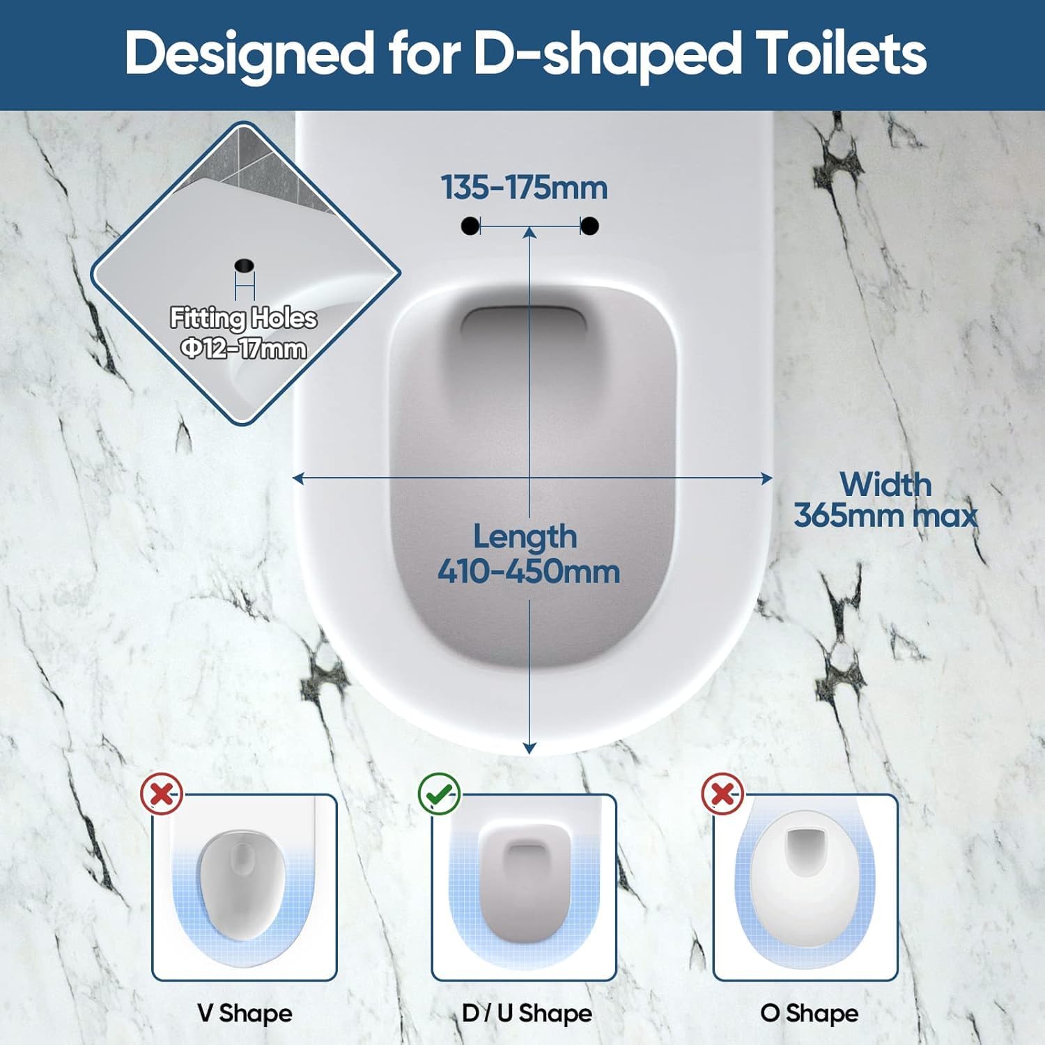 Detalle de MUJIUSHI soft close toilet seat with quick release