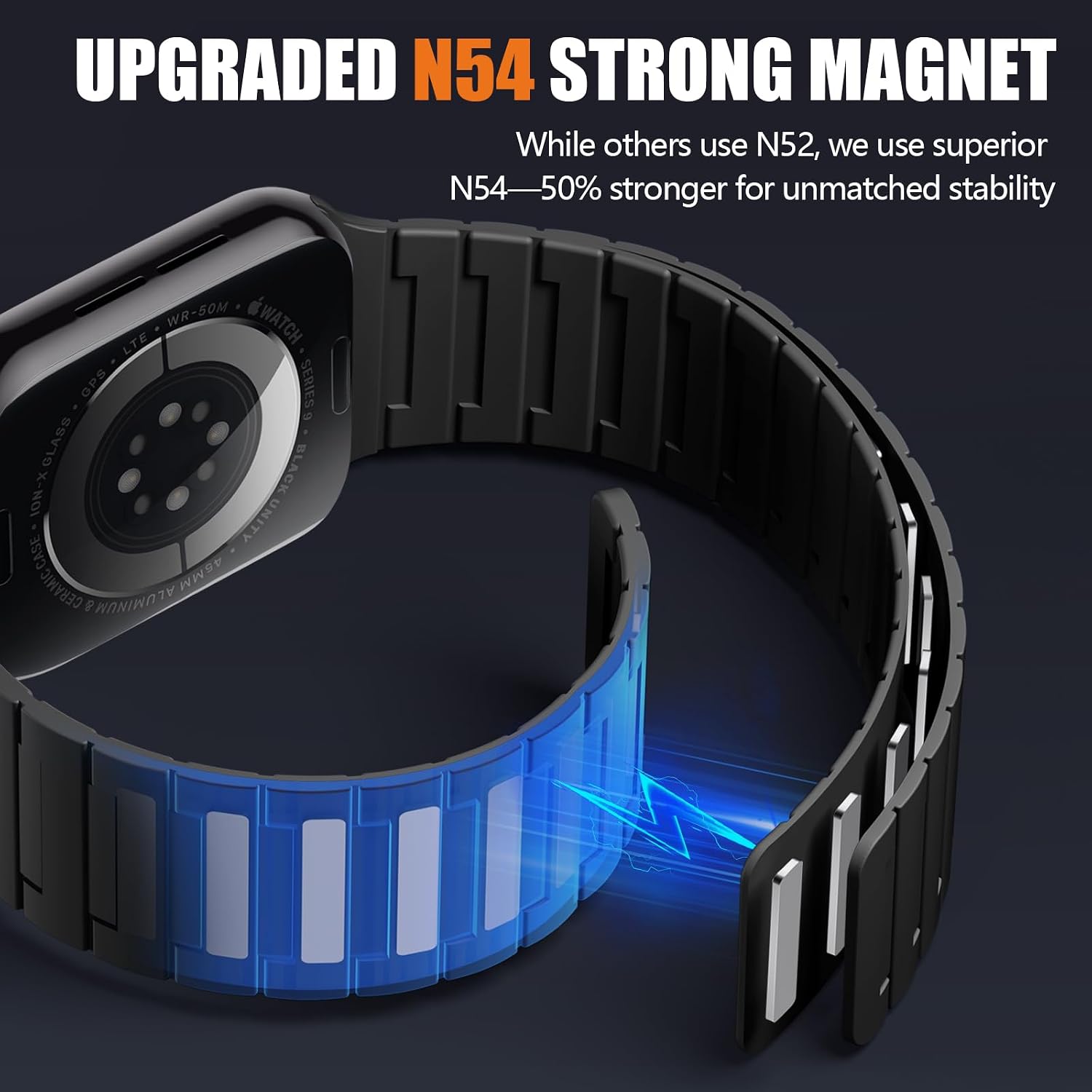 Thumbnail 1 de SNBLK Magnetic Silicone Apple Watch Band
