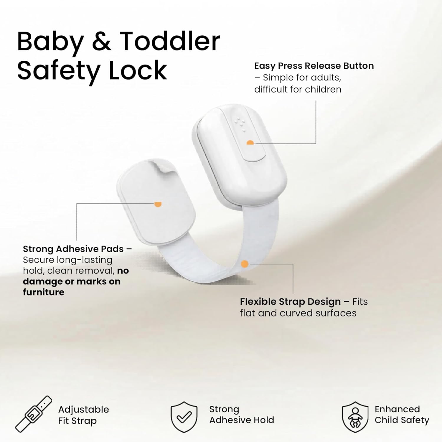 Thumbnail 4 de Cheeky Monkey® Cupboard Locks for Children (10 Pack) – Baby Proofing Cabinet & Drawer Safety Straps