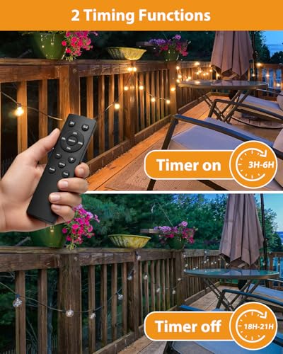 Detalle de Guirlande lumineuse extérieure btfarm 10M avec télécommande – Blanc chaud