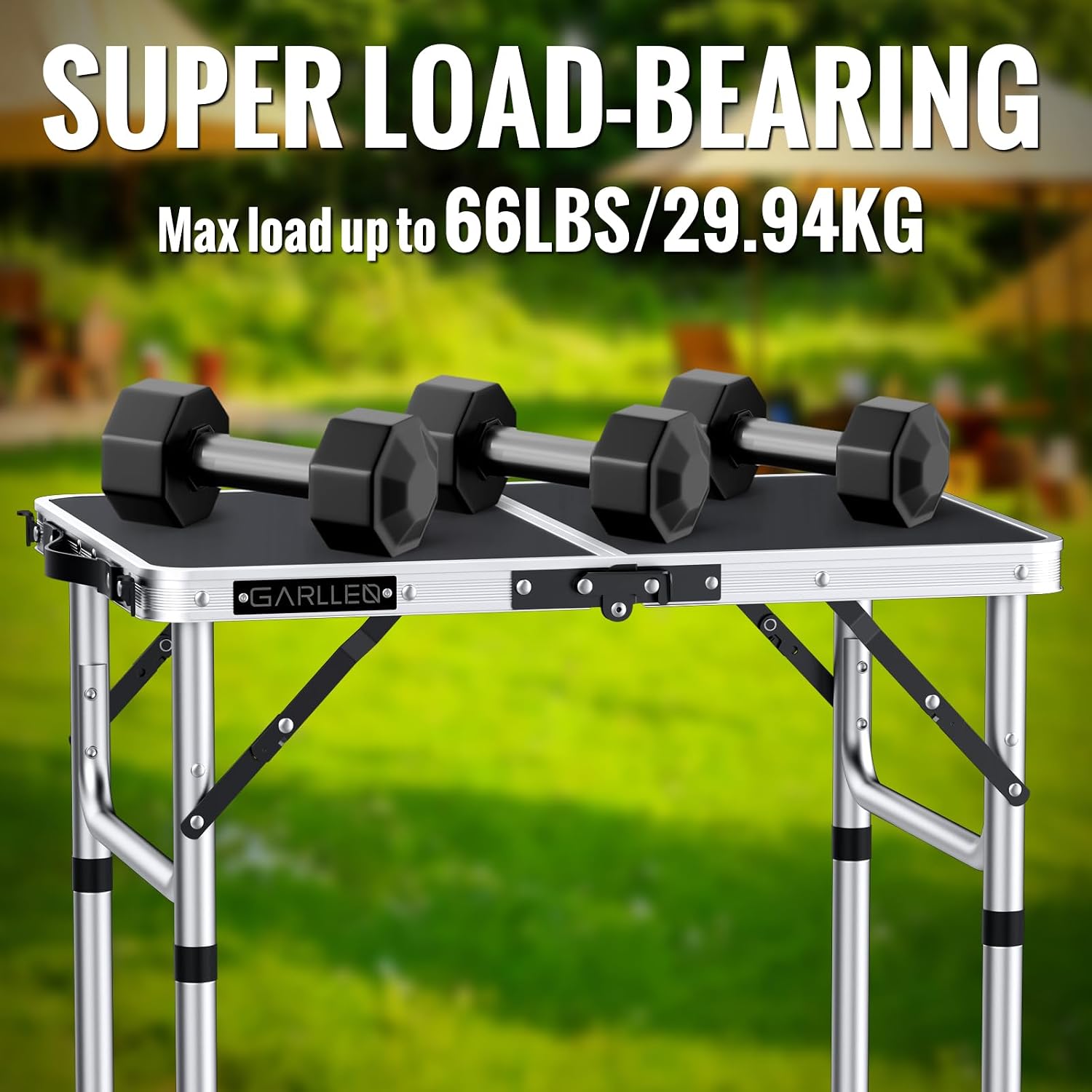 Thumbnail 2 de GARLLEN Folding Table for Camping with 3 Adjustable Heights (Lightweight Aluminium Outdoor Table)
