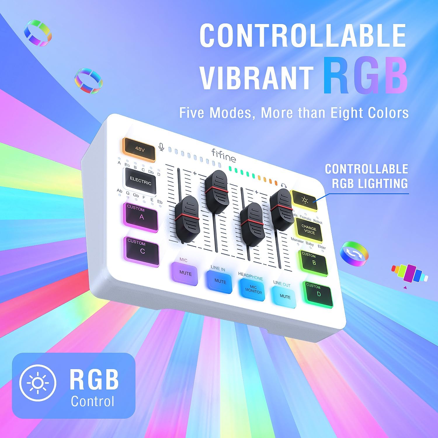 Thumbnail 5 de FIFINE SC3W Audio Mixer for Streaming with XLR Input and Individual Controls