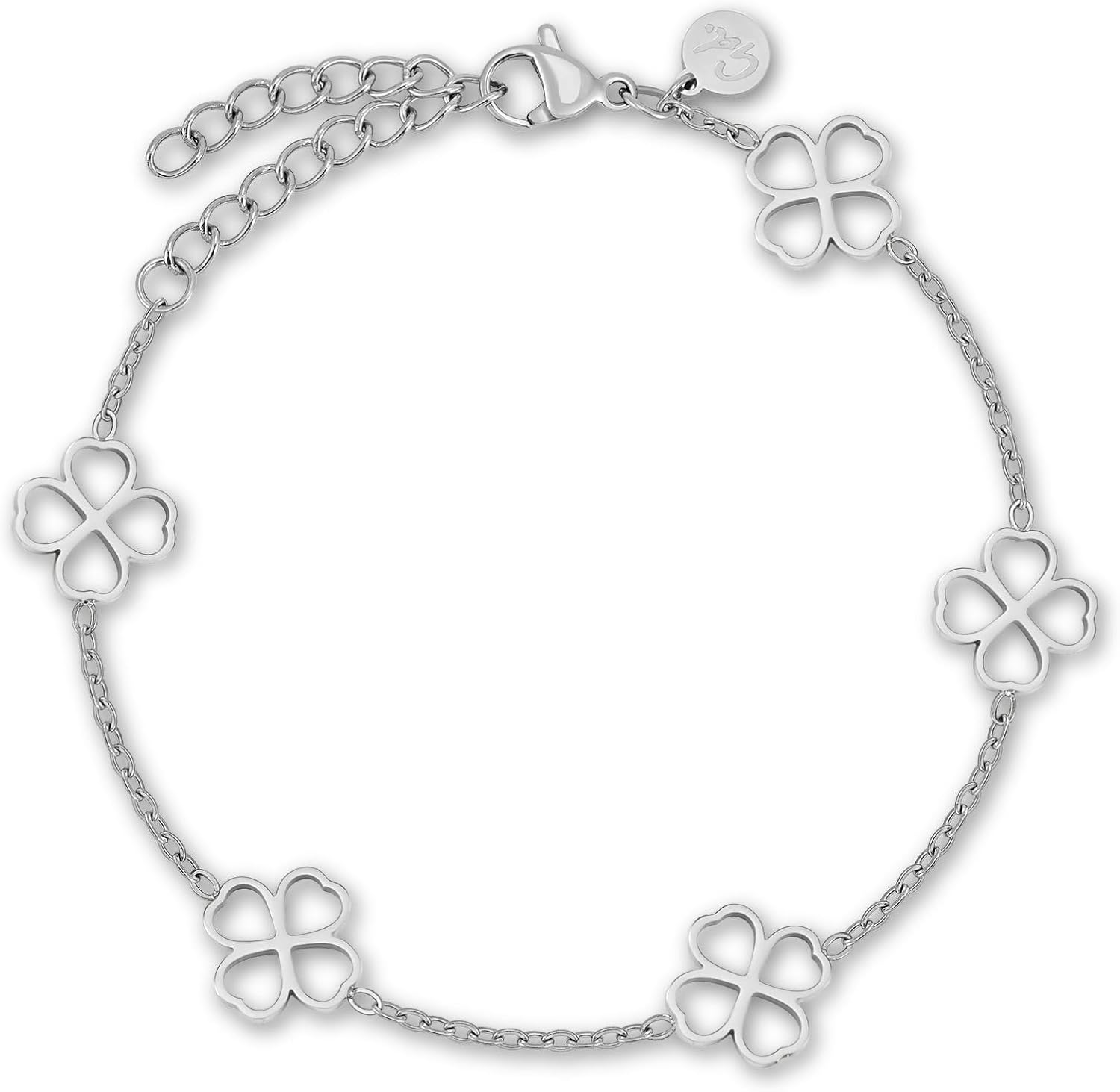 Thumbnail 6 de GD GOOD.designs Kleeblatt Armband Damen – Verstellbares 316L Edelstahl Schmuckstück in Silber, 18K Gold oder Roségold (16–21 cm)