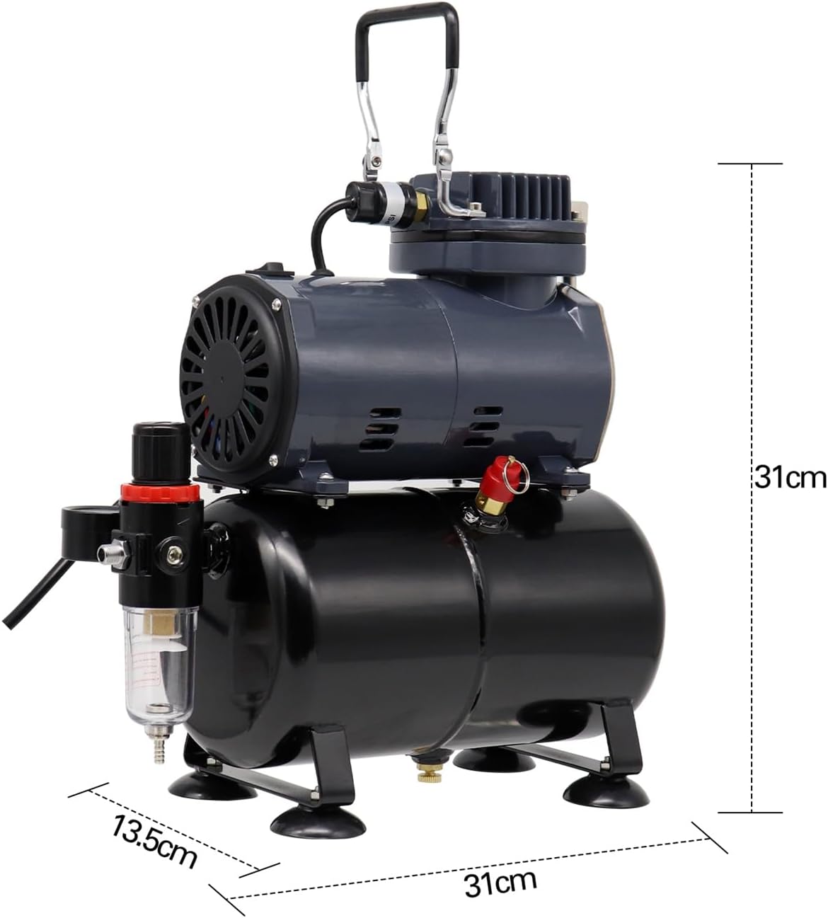 Thumbnail 2 de Airbrush Paint Kit AS186: 3L Tank, Two Double-Action Airbrushes & Quiet High-Pressure Compressor