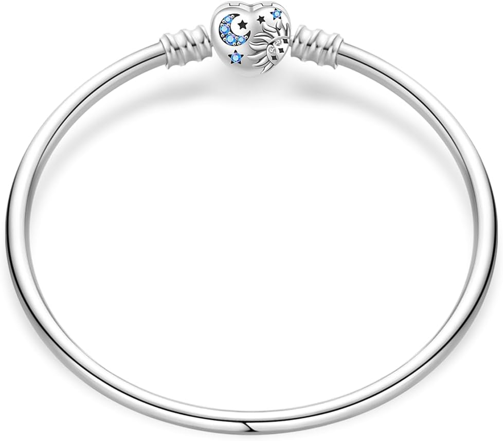 Thumbnail 6 de 925 Sterling Silber Charm-Armband für Frauen mit Herzverschluss – Schlangenkette für Pandora Charms