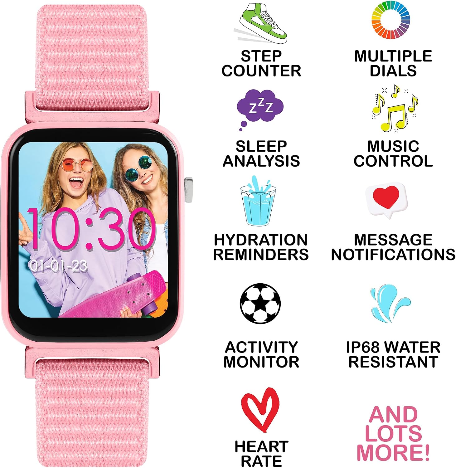 Thumbnail 2 de Tikkers Series 13 Smart Watch for Kids – Pink Riptape Strap