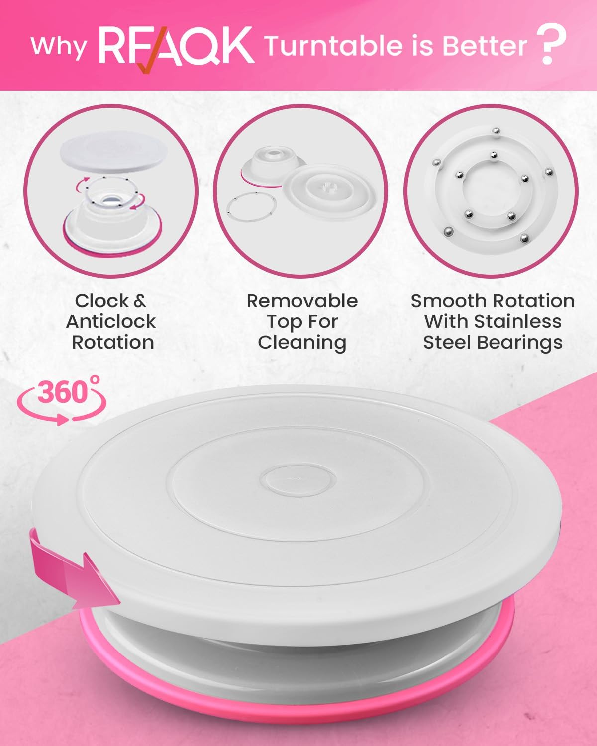 Thumbnail 4 de RFAQK 200PCs Cake Decorating Kit with Turntable & Leveler