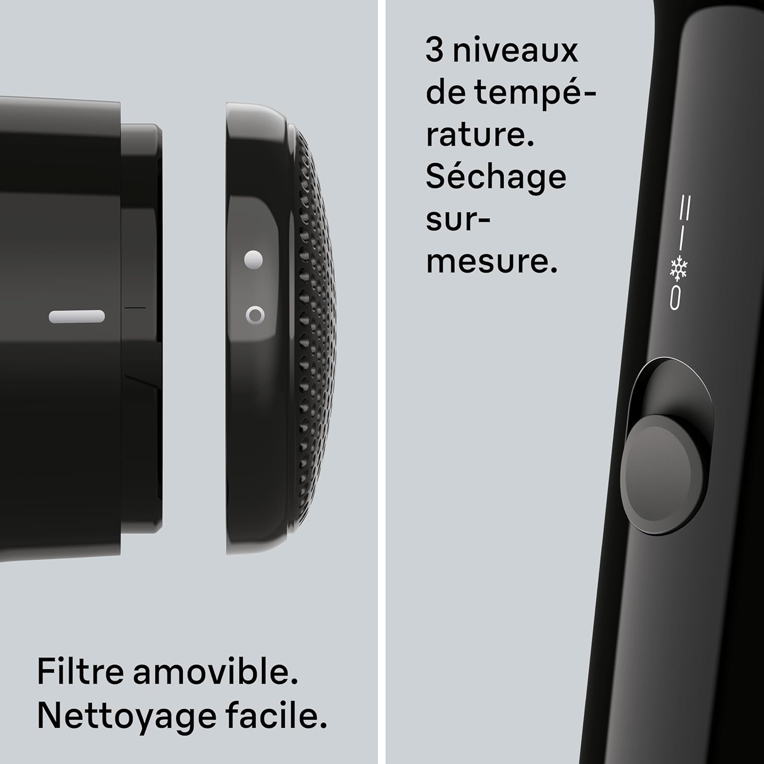 Detalle 2 de Sèche-cheveux Braun HD1.5 BRHD150E compact et léger (1800W) avec concentrateur et air froid