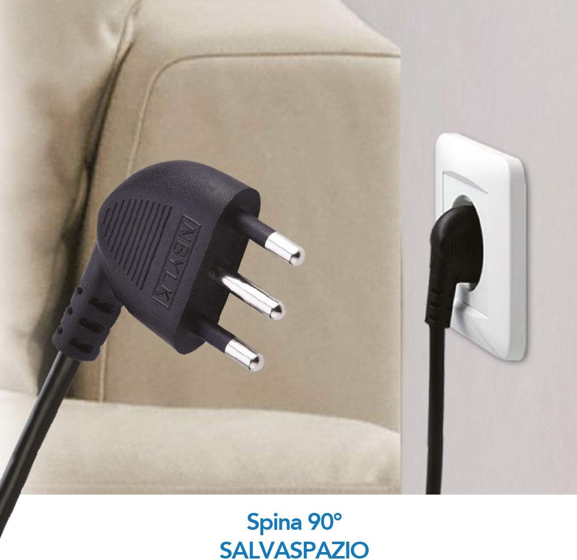 Thumbnail 2 de Electraline 62050 Multipresa 6 Posti: 2 Schuko, 4 Bivalenti, 3 m, Nero